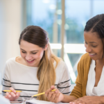 three girls discussing