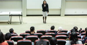 teacher and students in classroom