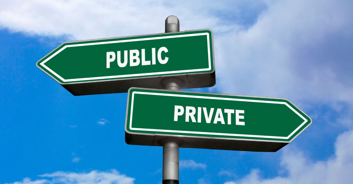 private and public sign board