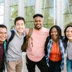 group of college students standing