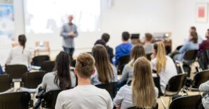 students sitting in class