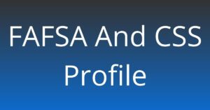 FASFA and CSS profile text with blue background color