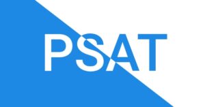 psat word written in blue and white font color