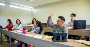 students sitting in classroom