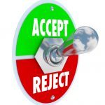 accept and reject text written on switch