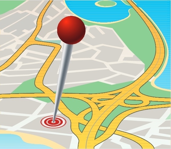 a pin on a map