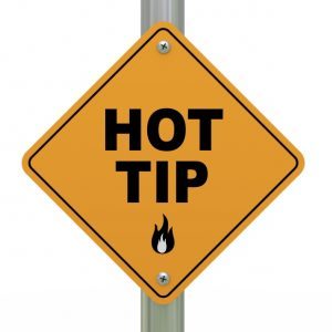 street sign reading hot tip