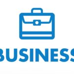 business word written in blue color font