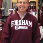 Mark with a sweatshirt reading Fordham