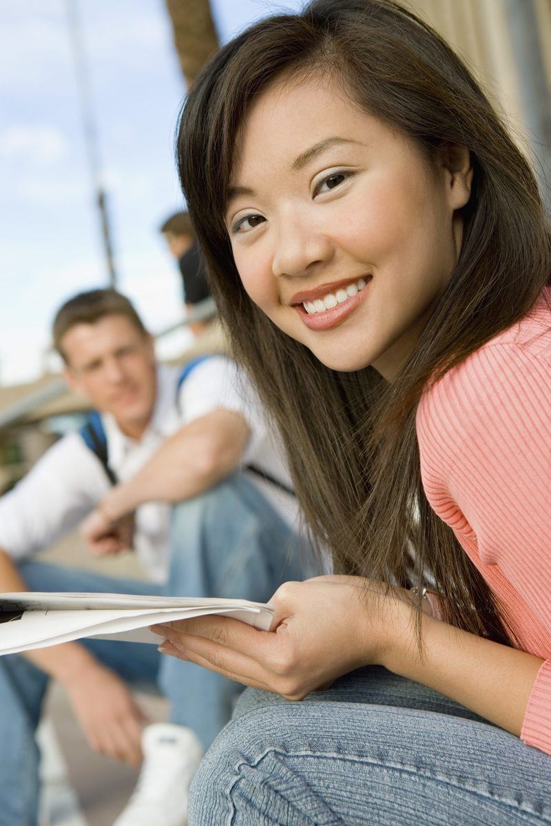 a girl student smiling