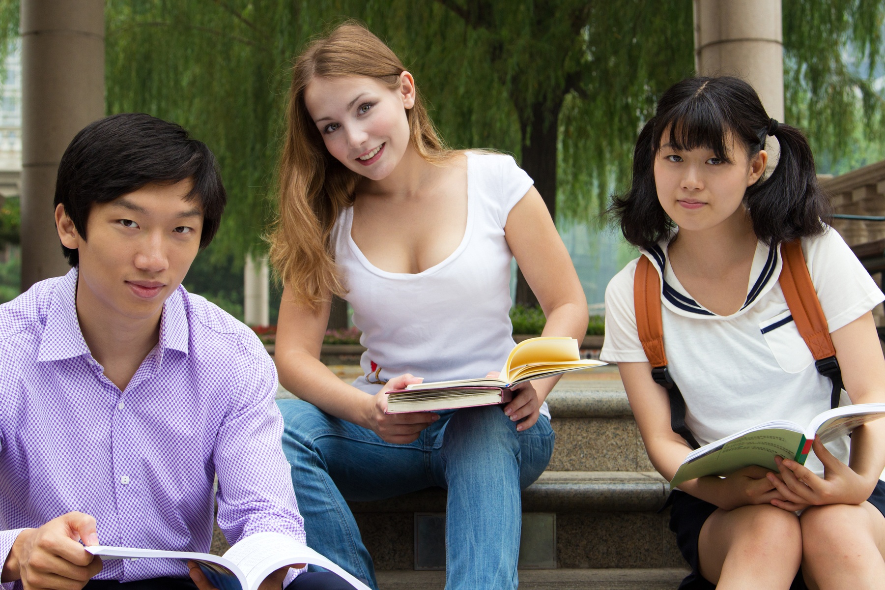 students with books