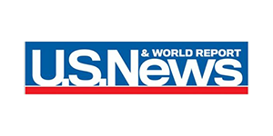 The U.S. News logo in a bold serif font with a red and blue shield emblem.