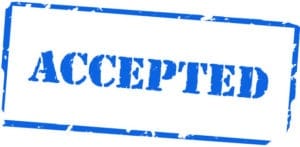 accepted word in blue color font