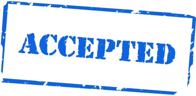 accepted word in blue color font
