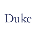 The image displays the word Duke in a dark blue serif font on a light background.