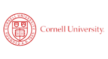 Cornell University logo featuring a red circular seal with text “Cornell University Founded A.D. 1865” and a shield, next to the words “Cornell University” in red font on a white background.