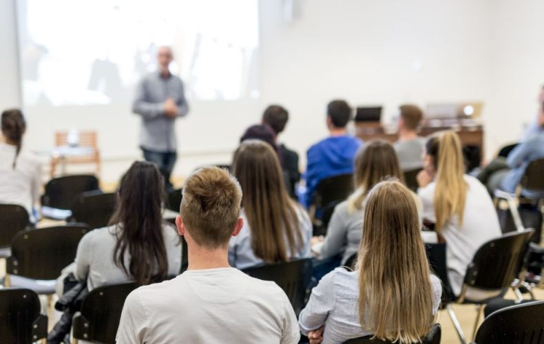 students sitting in class