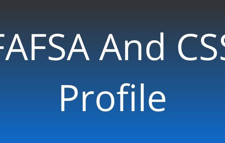 FASFA and CSS profile text with blue background color