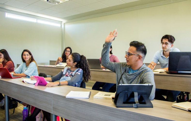 students sitting in classroom