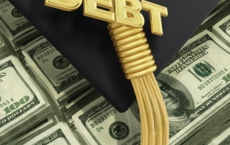 a tassel for graduation reading debt