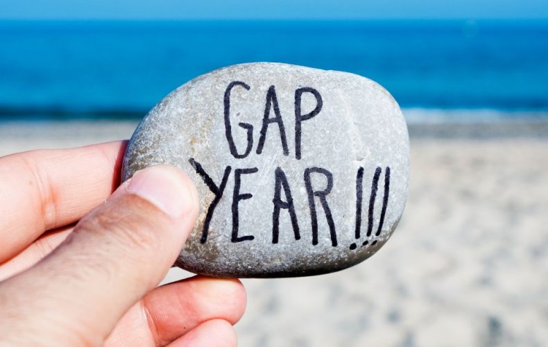 gap year written by a black marker on a small stone