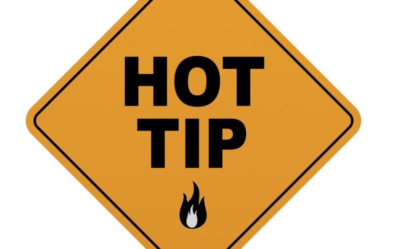 hot tip road sign