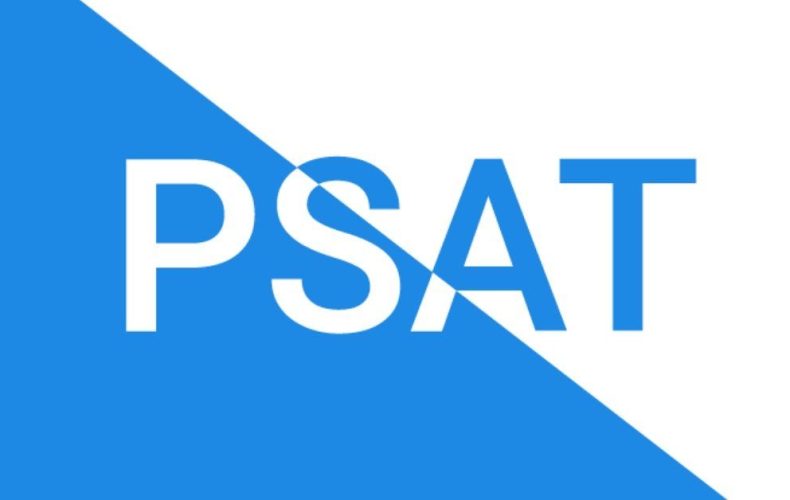 psat word written in blue and white font color