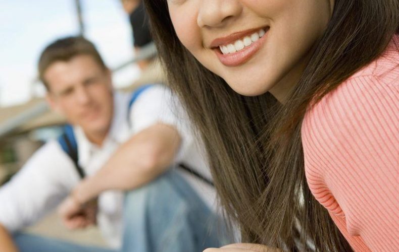 a girl student smiling