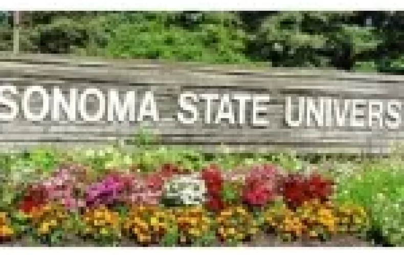 sonoma state university written on wall