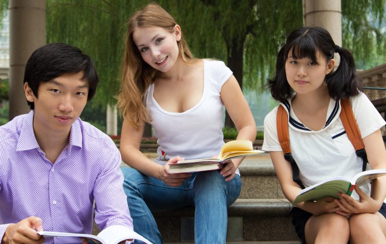 students with books